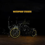 Car Bike Tyre & Body Reflective Stickers (18 stripes of Yellow Colour)